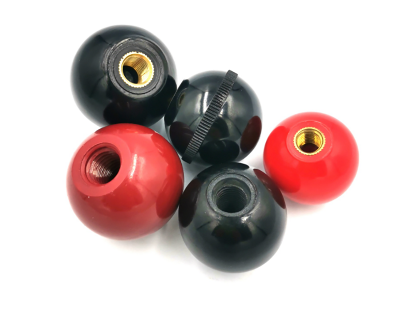 Bola de baquelita con núcleo de hierro, redonda bola de plástico, mango de Joystick de rosca interna, mango rojo, M6M8M10M12M16