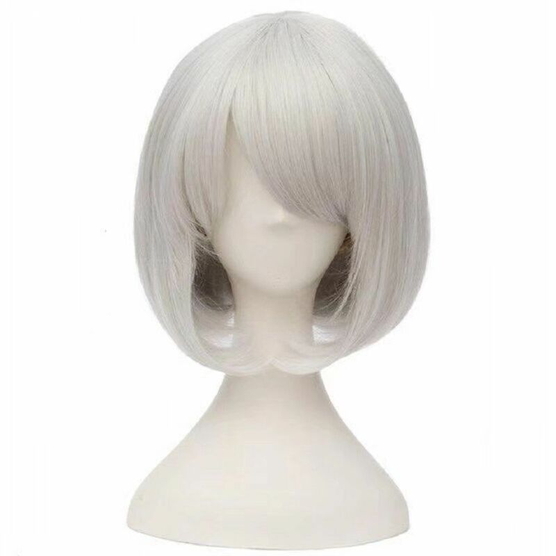 Game  Wig Cosplay Short White Hair Wig Book Week Synthetic Wigs Hair