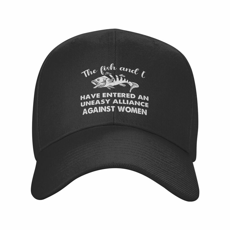 Casquette de baseball personnalisée pour hommes et femmes, le poisson et moi sommes entrés dans une alliance difficile, nouveau chapeau, livraison directe, 2024