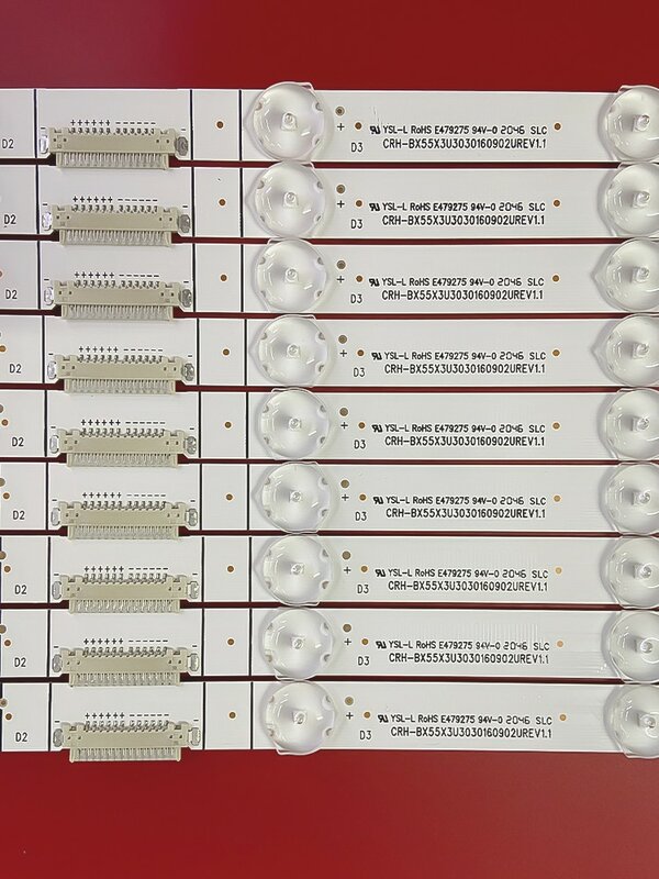 Tira de luz de fundo LED para Hisense, 55h8g, LB5500X, V0, JHD550X3U81-TA +, 2019122801, 1230414, CRH-BX55X3U3030160902U, 9PCs
