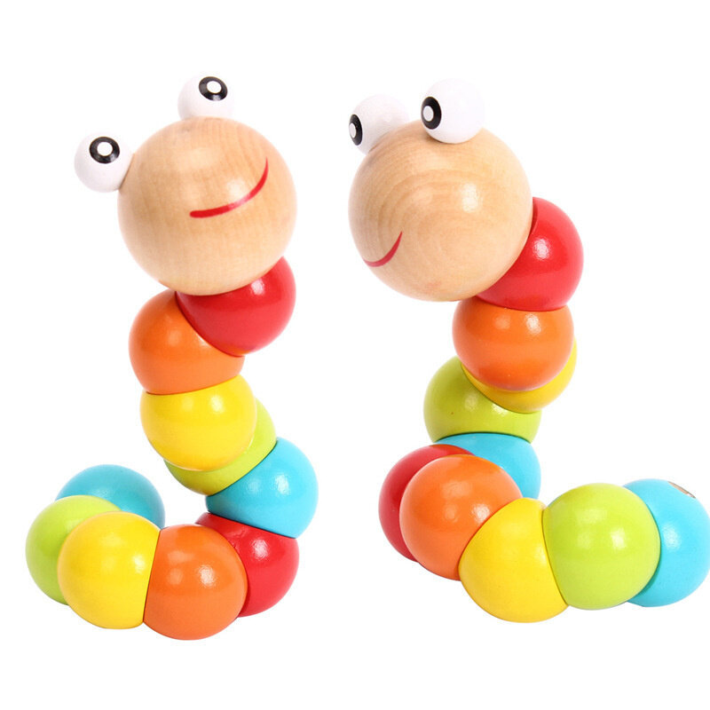 Baby's Eight Tone Percussion Qin Thread Through Clock Rainbow Tower Four Set of Column Shaped Plate Twist Worm Puzzle Toys