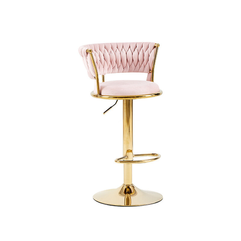 Скандинавский вращающийся барный стул, высокий стул с бархатной спинкой, современная мебель, Высокоэластичный барный стул с губкой