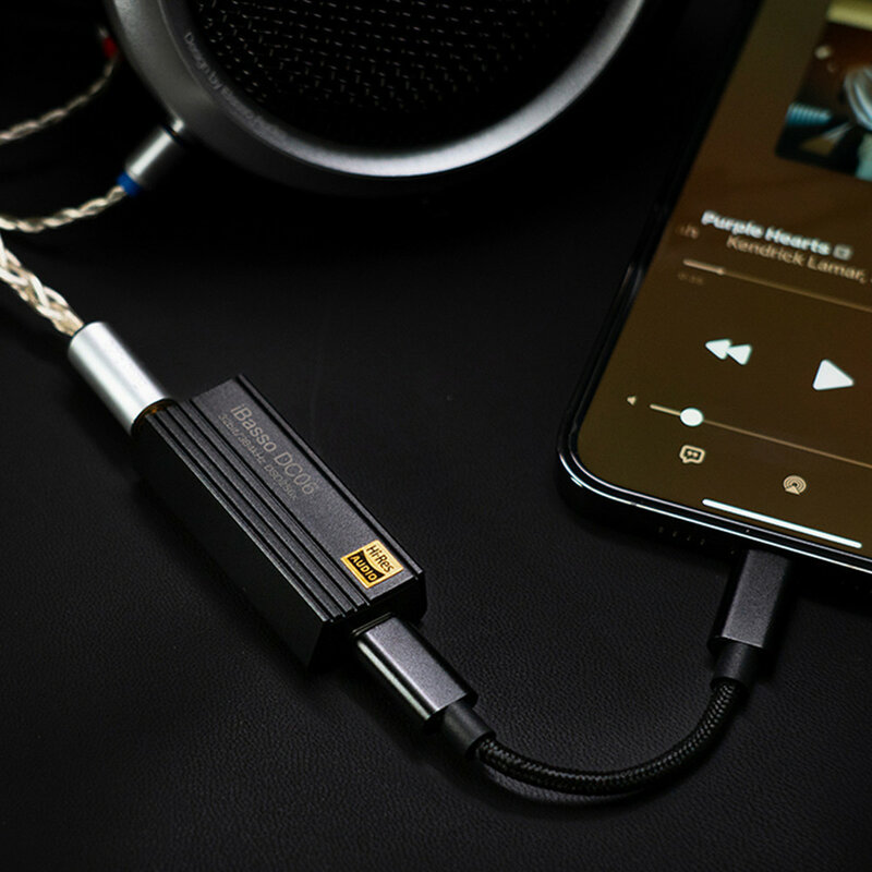 New DC06 Dual DAC Support MQA Decoding Amp USB Type C to 3.5mm for Android Phone Lossless HiFi earphone Audio Decoding wired