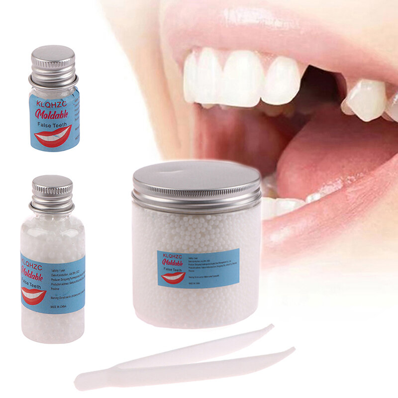 Pegamento de reparación de dientes de resina, relleno de huecos de dientes temporales sólidos, pegamento Falseteeth, suministros dentales de seguridad, 5-80ml