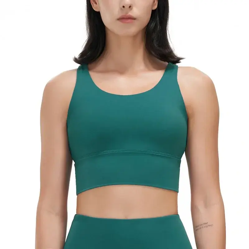 Lycra Yoga Deep V piękny biustonosz Fitness kamizelka z golfem z z miseczkami na piersi stanik sportowy kobiety.
