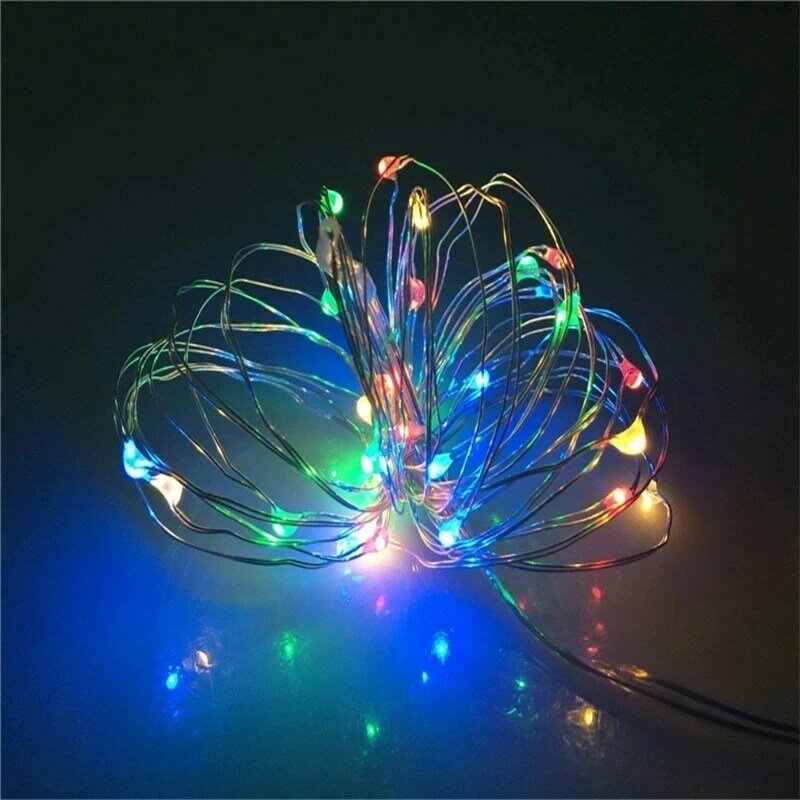 AA pilhas Fairy Lights, LED prateado, fio de cobre, luz da corda, decorativa, 2m, 20 m, 3m, 30 m, 5m, 50 m, 10m, 100LEDs