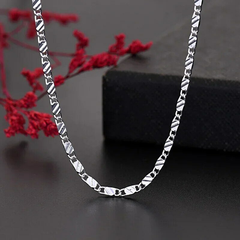 KCRLP 925 Sterling Silver 16/18/20/22/24/26/28/30 Inch Figaro Chain Necklaces For Women Luxury Designer Jewelry Free Shipping