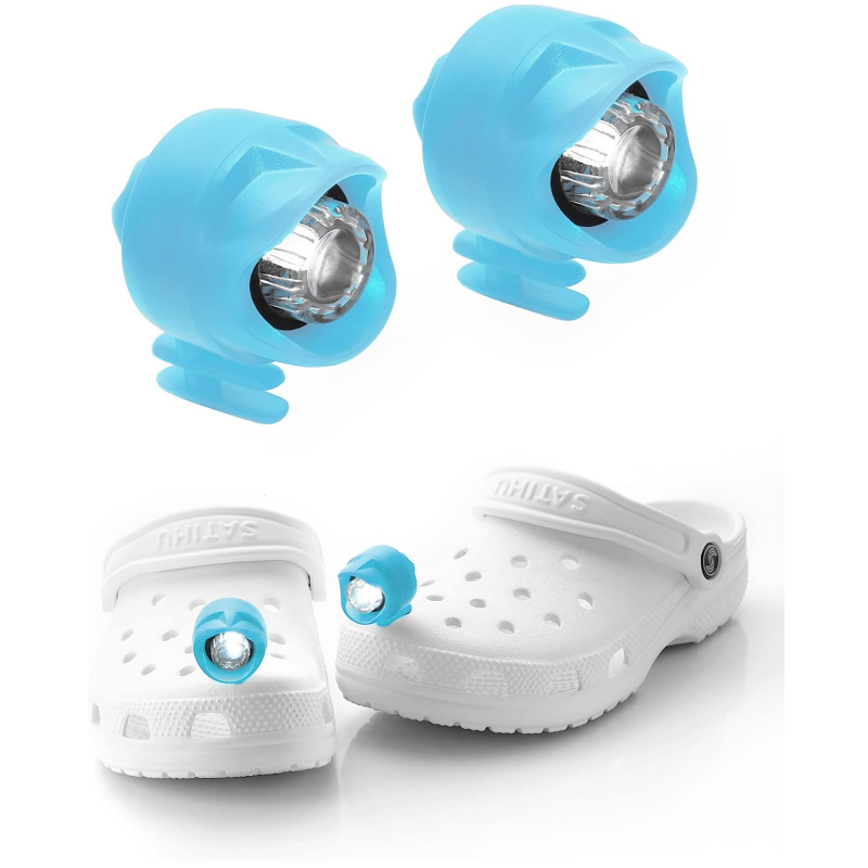2Pc Headlights For Croc Small Lights Modes Shoes Charms Clog Sandals Shoes Decoration Running Camping Funny Shoe Accessories