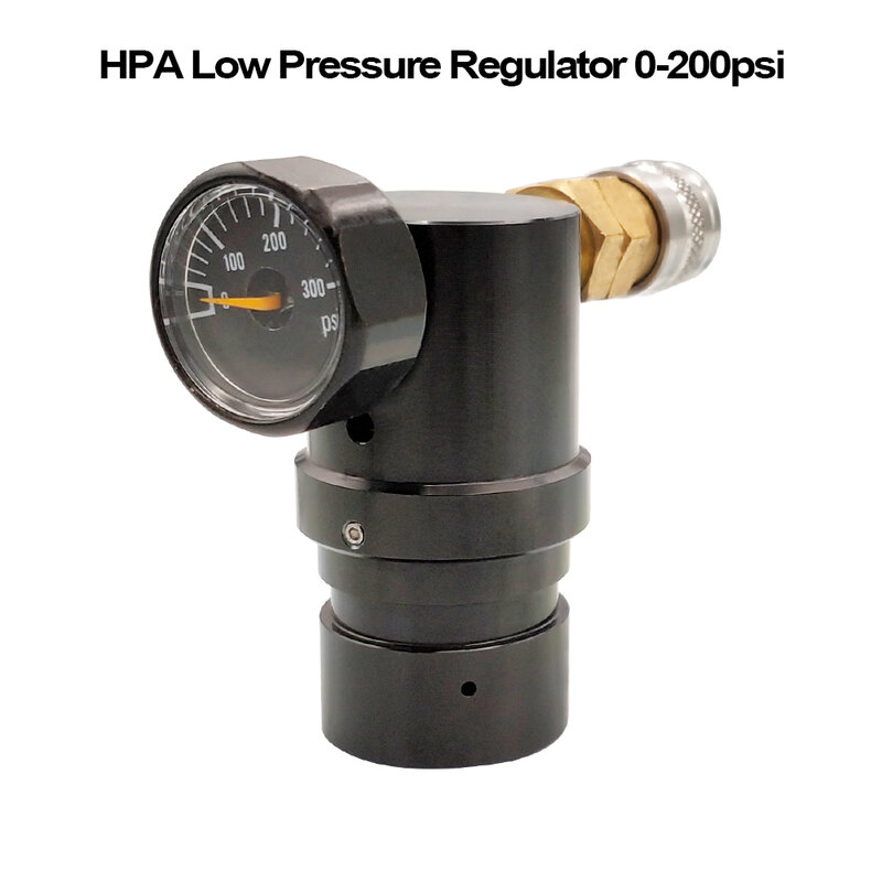 Regulador de aire HPA Micro MR GEN2 HPA, acoplador US con manguera de bobina remota, manómetro de 300psi, presión de salida de 40 psi-200psi