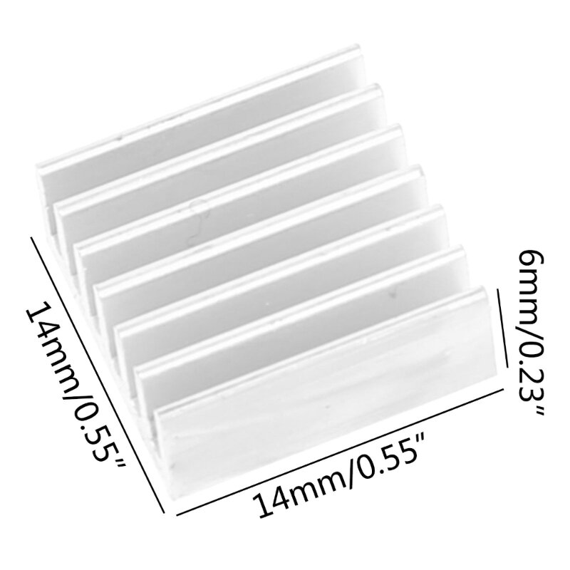 5 peças dissipador calor alumínio qualidade 14x14x6mm para chip memória energia LED IC DIY