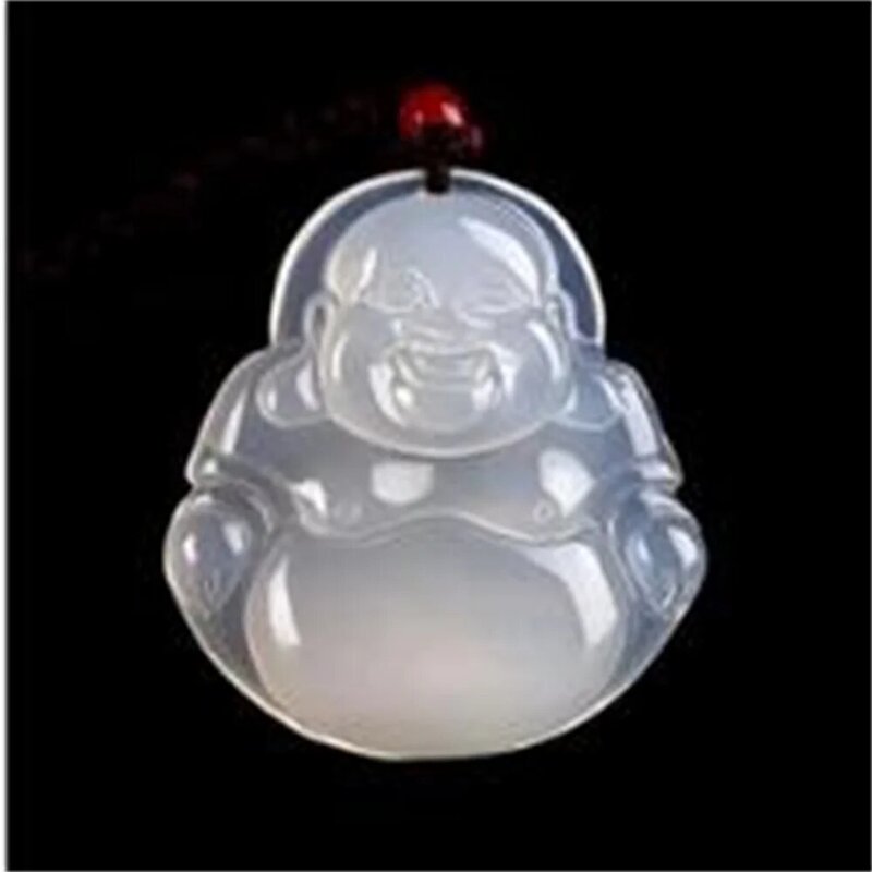 Collier en pierre de glace naturelle ma nao/pierre pendentif bouddha, collier pendentif bouddha Maitreya