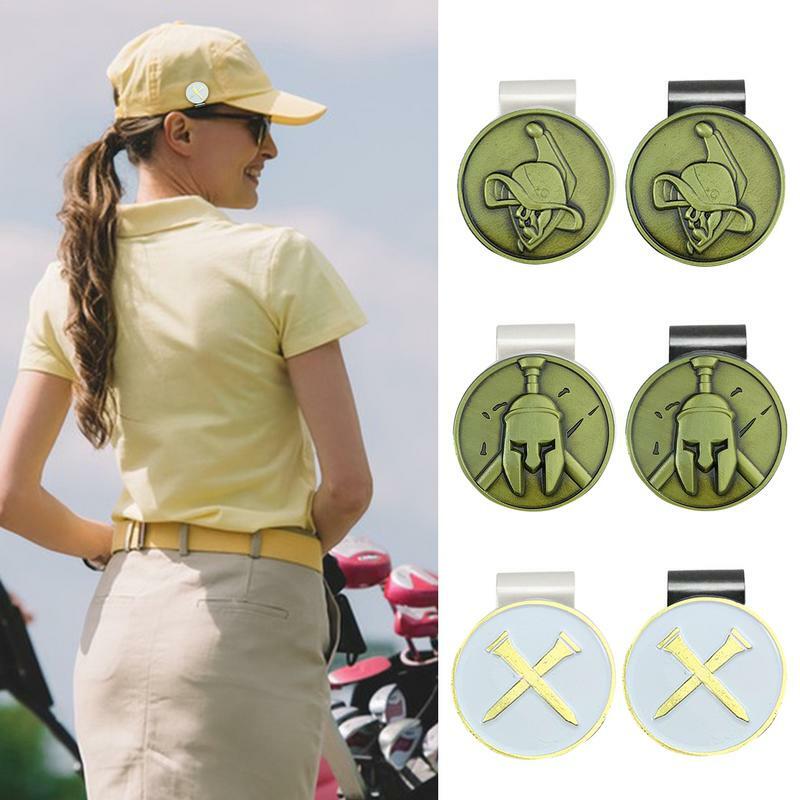 男性と女性のための帽子クリップ付き磁気ゴルフボールマーカー、ゴルフアクセサリー、取り外し可能な取り付け、金属