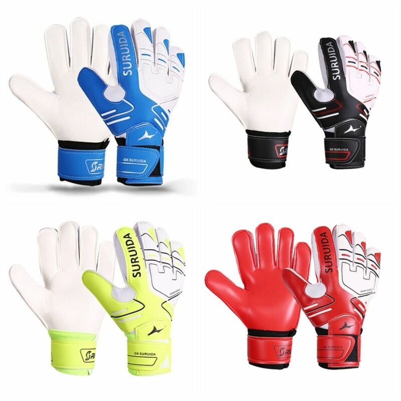 1 paio di guanti da portiere antiscivolo taglia addensata 5-10 guanti da portiere da calcio per bambini dita protettive resistenti all'usura