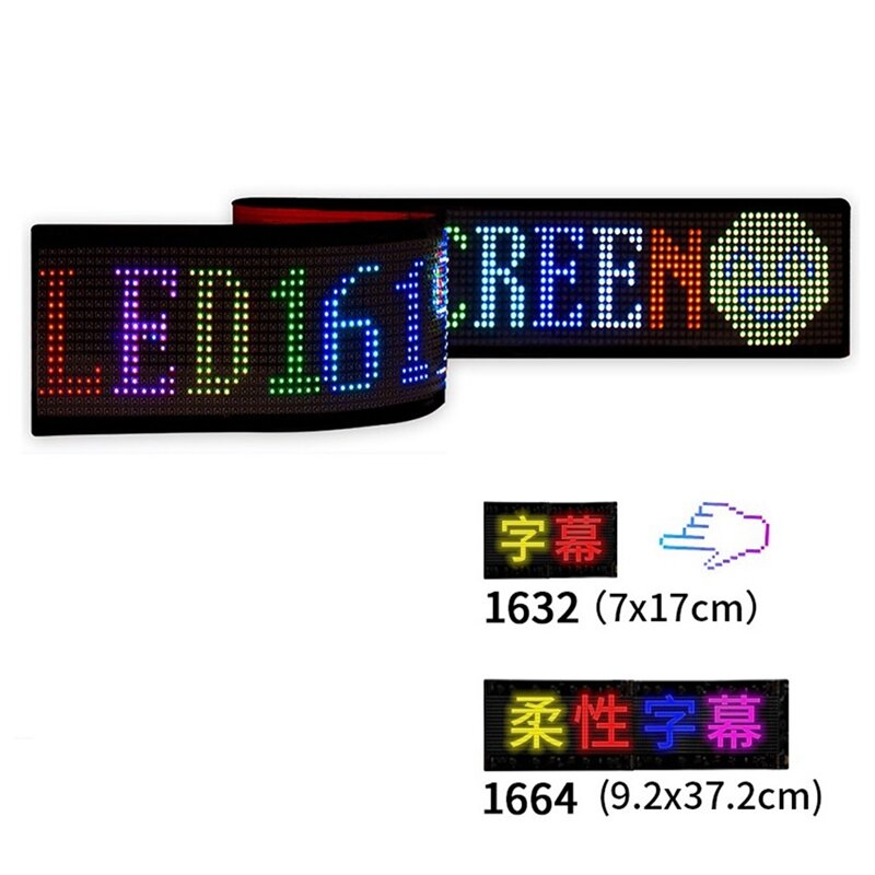 Panneau de pixels LED USB 5V, flexible, technologie LED RVB, défilement de texte, affichage cancers, Bluetooth, 16x64 LED, 9,2 x ino ,2 cm, durable