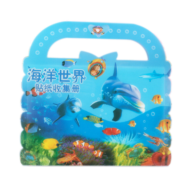 Etiqueta dos desenhos animados coleção livro crianças brinquedo diy oceano peixe adesivos álbum artesanal educativo puzzle jogo brinquedos