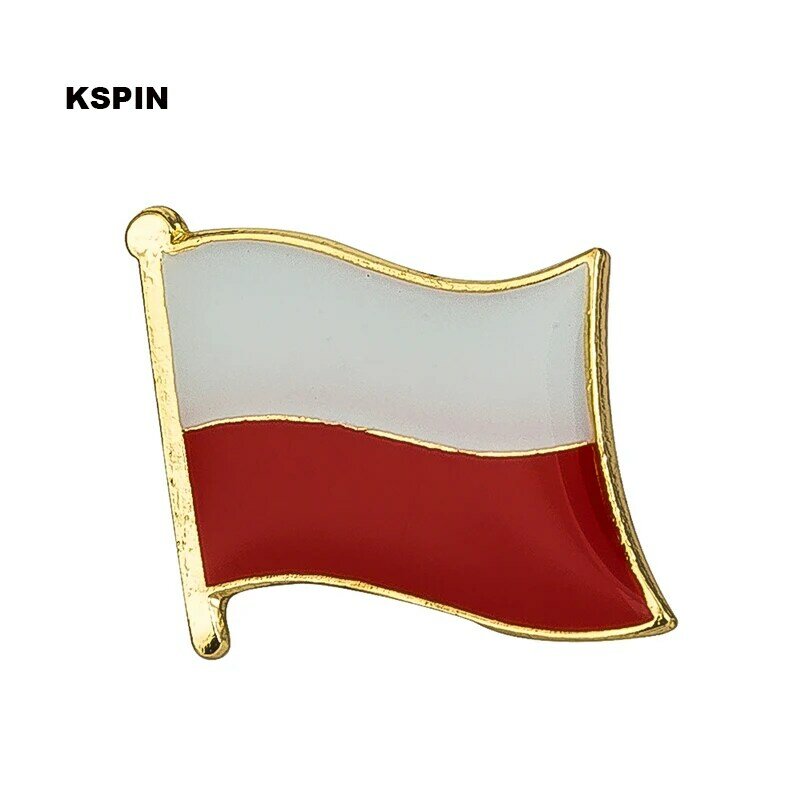 ポーランドと金属の旗のバッジ,衣類のバッジ,パッチ,ロッゼリペルーコンバック,KS-0038