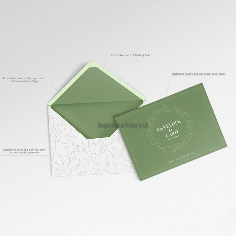 Customized product、Hot selling elegant paper card wedding invitation card envelope custom