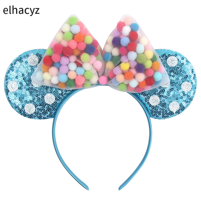 10Pcs Wholesale Castle Fireworks Mouse Ears Headband Bow Girls Cosplay Hairband Adult/Kids Party Gift Children Hair Accessories