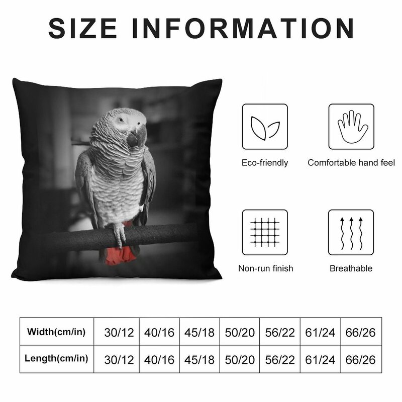아프리카 회색 앵무새 사진 던지기 베개 커버, 장식 쿠션 커버, 침대 베개 커버