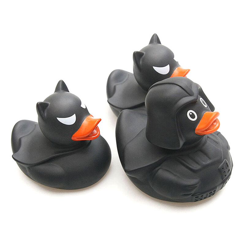Black Rubber Duck Dashboard Decorations Ornament Cute Duck Cool Gentleman Hat Swim Ring Children's Bath Toy