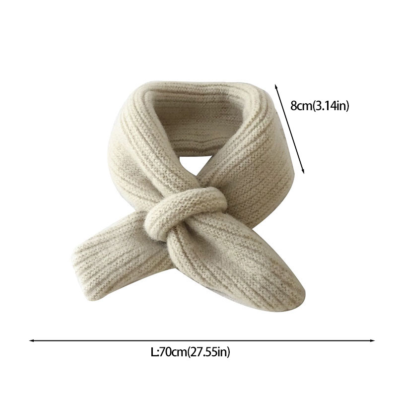Candy Color Baby Knitted Scarf Autumn Winter Warm Scarves for Toddler Boy Girl Korean Ins Kids Children Cross Neckerchief