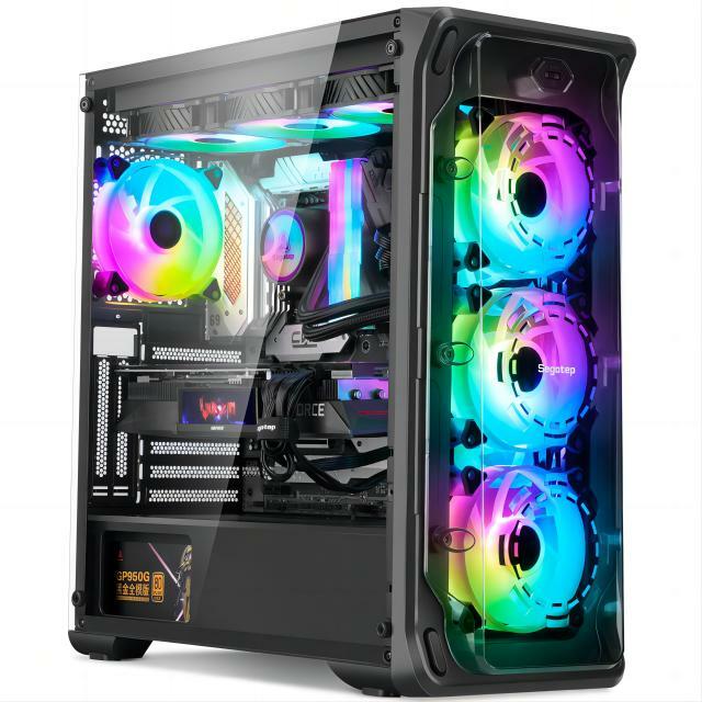 Aotesier Gaming PC core A8 7680 CPU With 16G RAM 500 G SSD  ATX/ITX/M-ATX full view side panel Temper Glass Front Gaming pc game