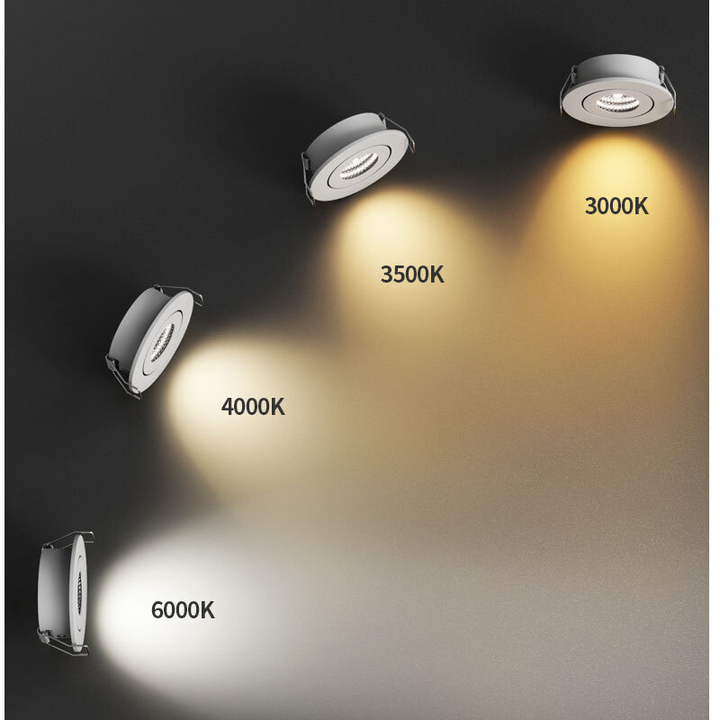 عكس الضوء Led النازل COB سقف بقعة ضوء 3 واط 85-265 فولت راحة داخلي Ceil مصباح زاوية ضبط خزانة المجوهرات خزانة