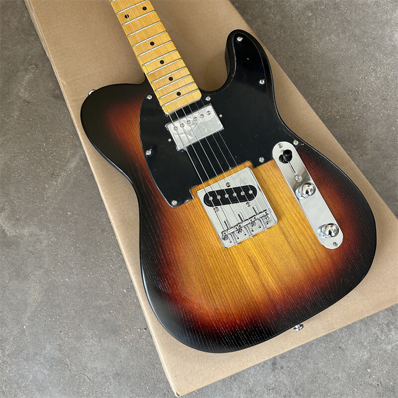 Guitarra eléctrica de madera de Fresno pintada nitro, color atardecer, envío gratis, venta al por mayor y al por menor, disponible