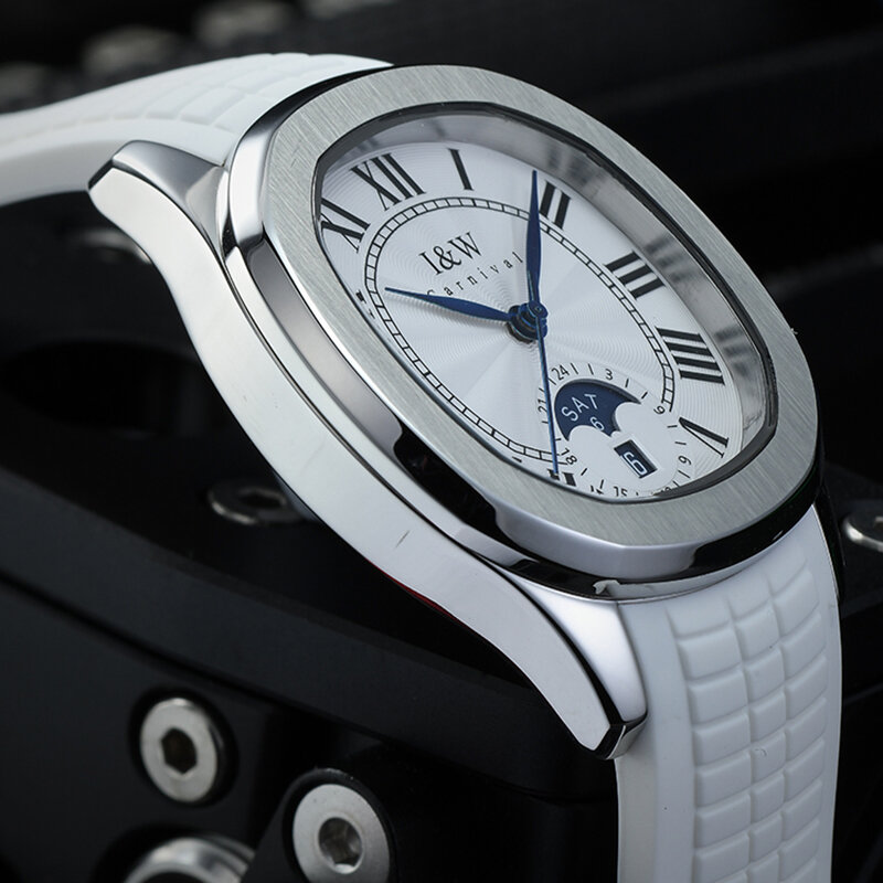 IW 2024 New Casual Fashion Men Watch Fully Automatic Mechanical Watch Brand Original Men Silicone Watch Weekly Calendar Display