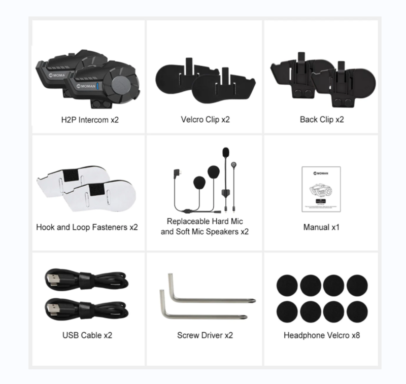 SYNCO MOMAN-auriculares inalámbricos H2 Pro para casco de motocicleta, cascos con Bluetooth, resistentes al agua, WiFi, grabadora de vídeo