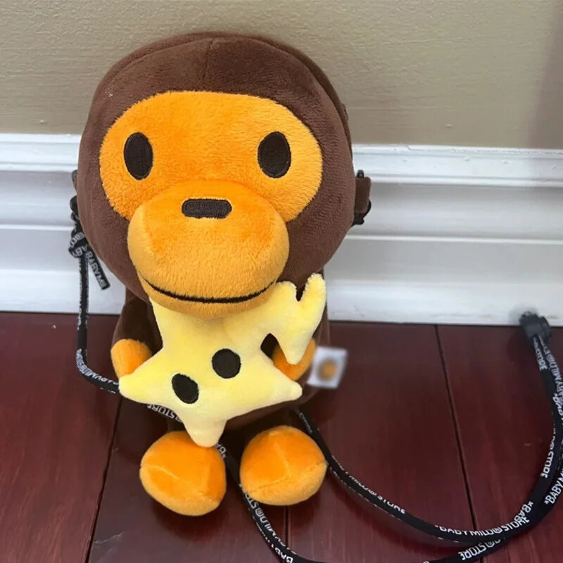 Bolso para teléfono móvil con diseño de mono de peluche para niño y niña, bolsa bonita para llaves, bolso de hombro para niño y niña, novedad