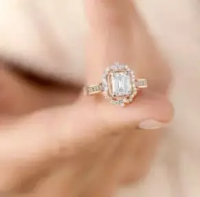 TGR09 cincin lapis emas 18k untuk wanita, perhiasan pernikahan pertunangan zirkonia kubik