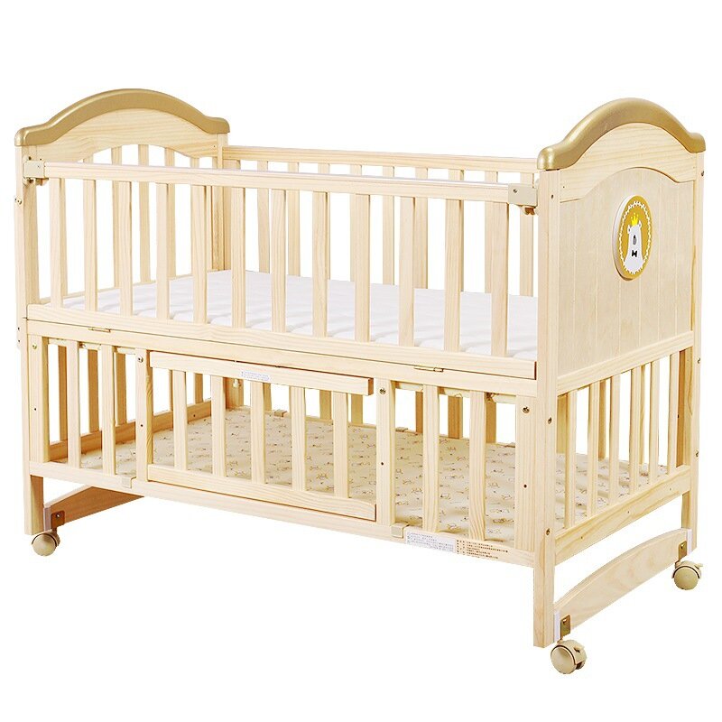아기 침대 도색되지 않은 다기능 요람, 단단한 나무, 접합 가능, 유럽 스타일 제조업체, 아기 침대 배치