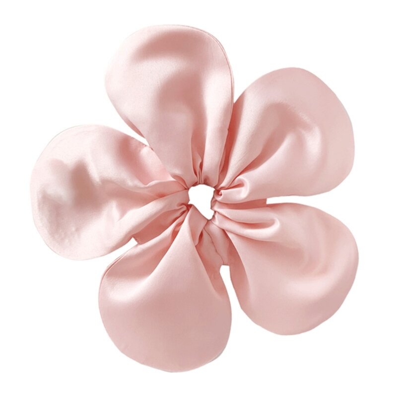 Fast Reach Extra Large Stereoscopic Flower Scrunchies Mujeres Oversize Satins Hair Rope Ties