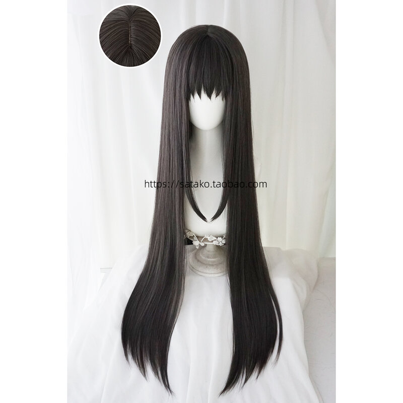 AOI искусственная длинная кожа головы волшебная девушка Xiaoyuan Xiaomei пламя Homura специальный черный серый cos парик