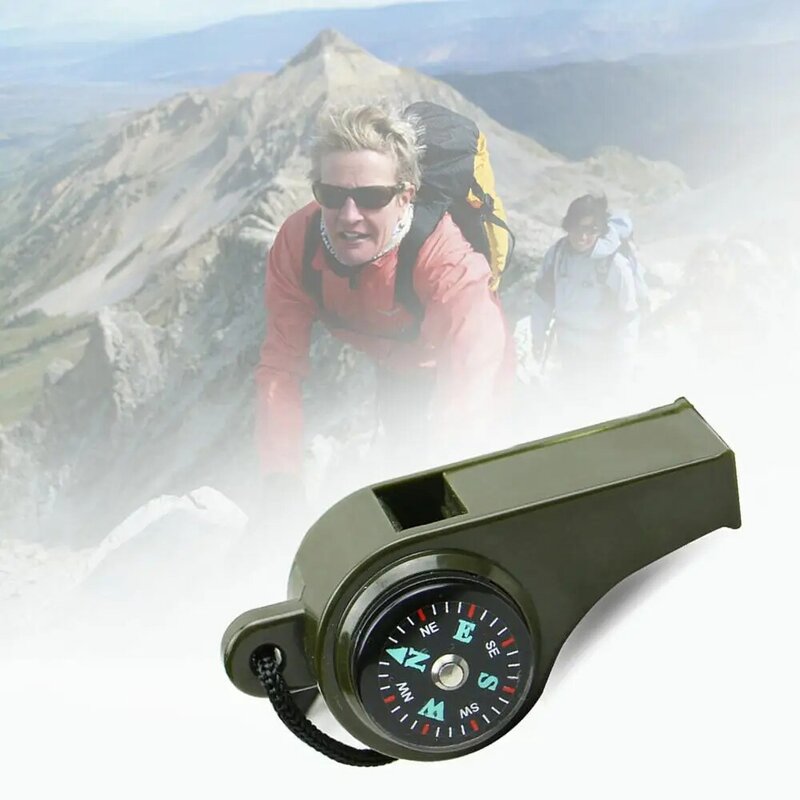 3in 1 gwizdek Mutifunction lekki gwizdek termometr kompas do biwakowania turystyki pieszej i zajęcia na świeżym powietrzu