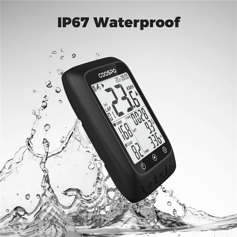 Coospo Bc107 Xe Đạp Máy Tính GPS Không Dây Xe Đạp Đo Ddặm Đồng Hồ Tốc Độ 2.4Inch Bluetooth5.0 Không Thấm Nước GPS Bds