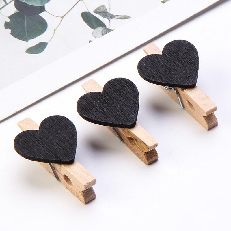 2x30 pezzi Mini vestiti in legno foto molletta di carta molletta clip artigianali 30MM nero