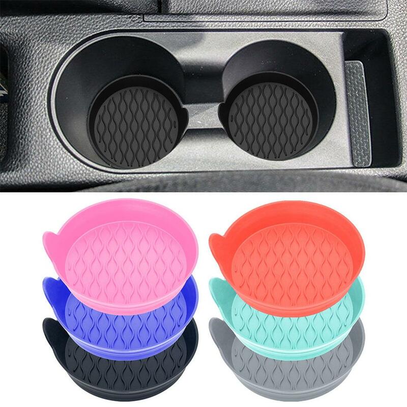 2pcs Set Car Cup Holder Coaster Silicone Coasters for Car Cup Holders Anti-Slip Decoration Accessories
