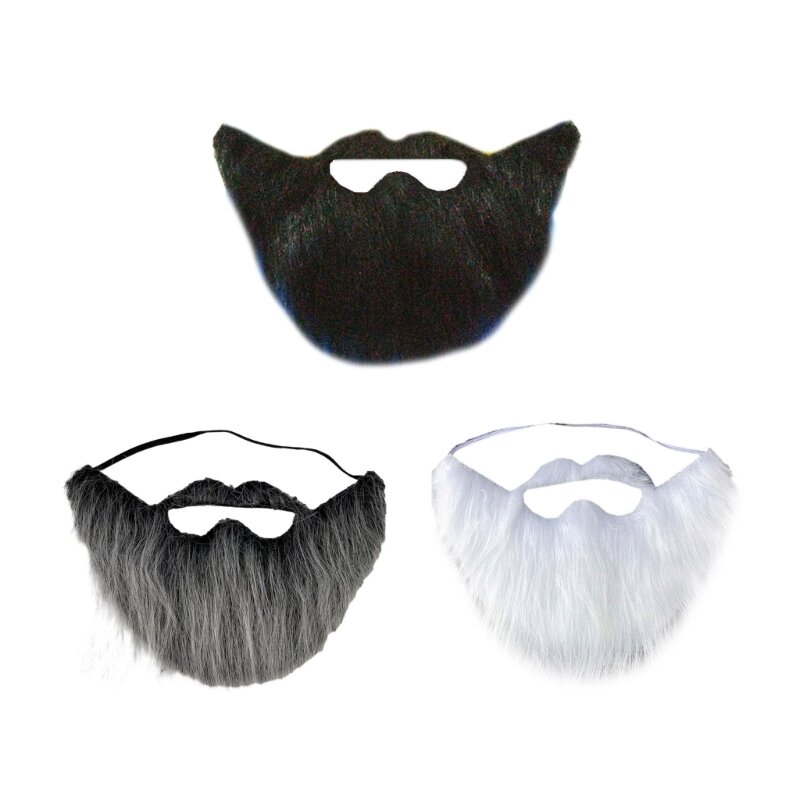 Accessoires déguisement barbe d'halloween, moustache, fournitures fête noël, robe fantaisie DIY, fausse barbe longue