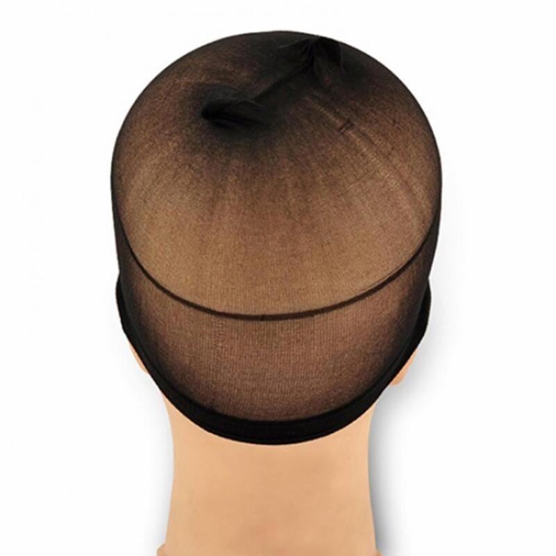 2 buah topi Wig 16.5*8cm uniseks, topi Dalaman stoking elastis tinggi untuk Cosplay, jaring rambut palsu terbuka di satu ujung