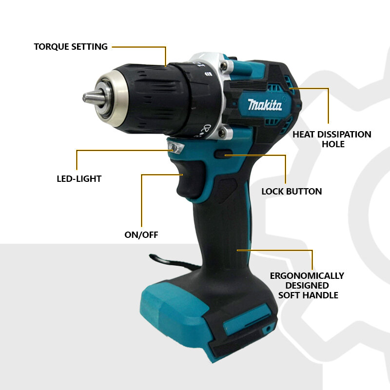 Makita DDF487 Driver Drill 18V LXT Brushless Motor Compact Big Torque Lithium Battery Electric Screwdriver Cordless Power Tool