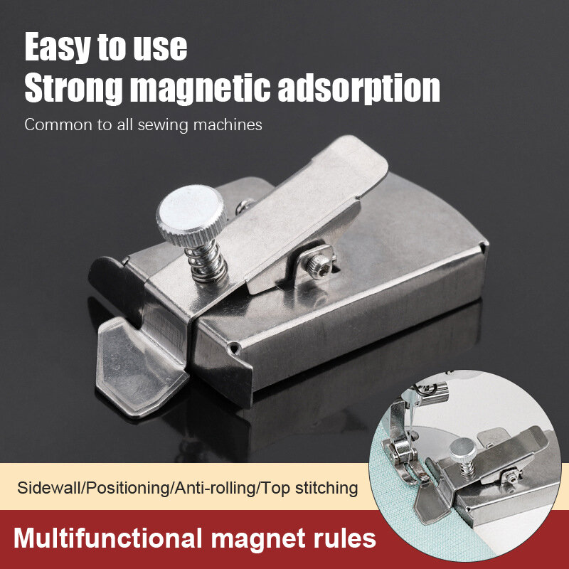 Naaimachine Magneet Vaste Meter Metalen Magneet Locator Anti Curling Rand Hulpgereedschap Huishoudelijke Magnetische Naad Gids Tool