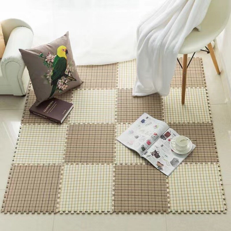9 pezzi tappetini Tatame in lino tappetini da gioco in lino 30x30cm tappetino per attività quadrate per tappetini per bambini strisce Tatame tappetino da gioco per bambini tappetini per piedi