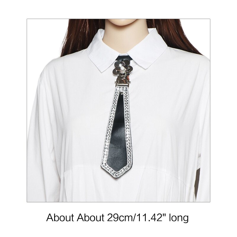 Новинка 2024 года, галстук в стиле панк для ожерелья со стразами, галстук для девочек-подростков, крутые галстуки в стиле хиппи,