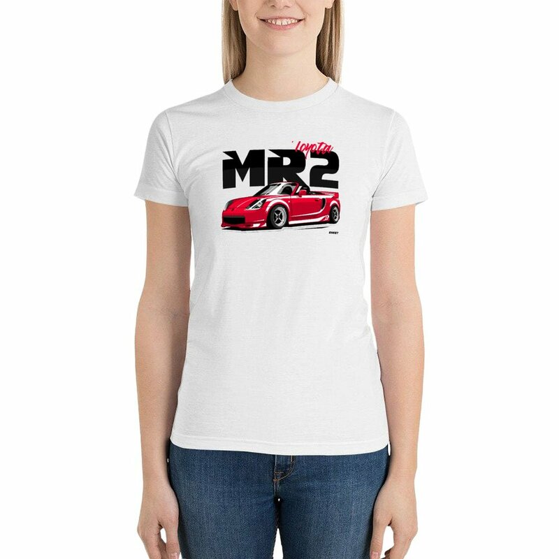 MR2 로드스터 스탠드드 티셔츠, 여성용 반팔 크롭 티셔츠, 여성 의류