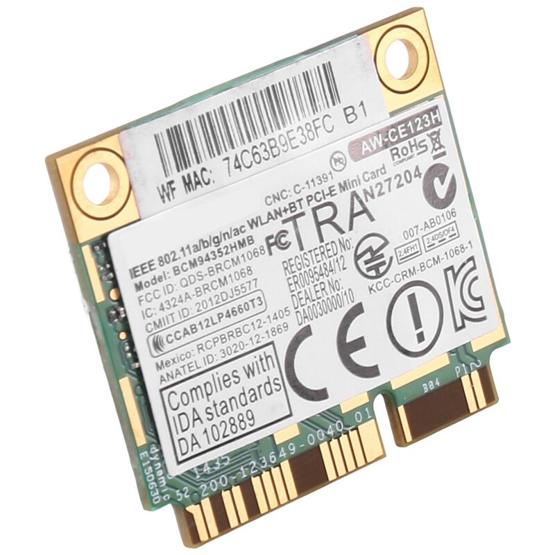 1 Stück für Azure wave Bcm94352hmb WLAN-Karte Mini PCIE 802.11AC 802,11 MHz WLAN-Karte