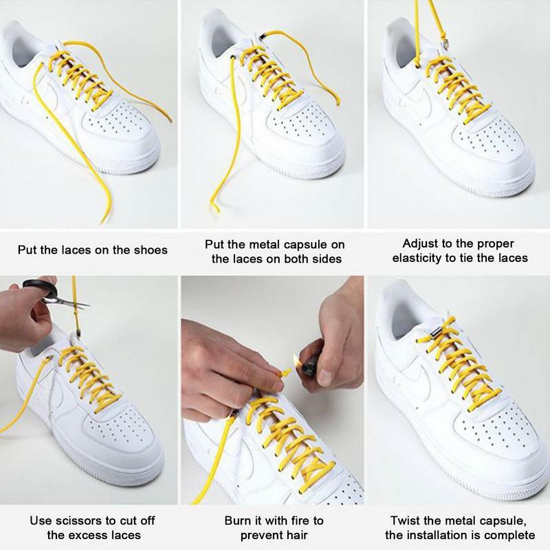 Shoelace kit Sneaker logam modis, aksesori sepatu gesper pengunci logam tanpa dasi, gesper renda logam