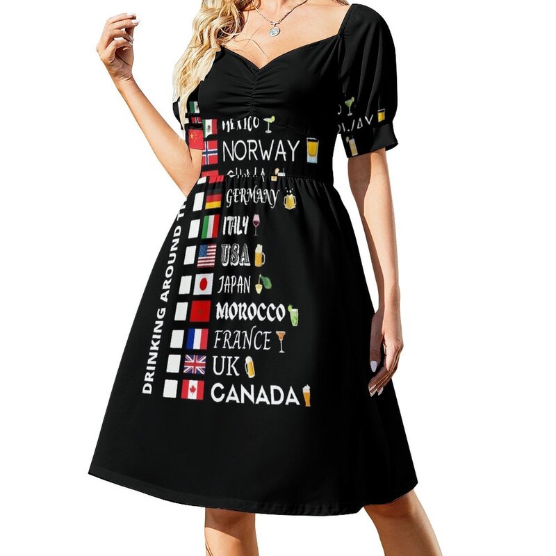 WDW Drinking Around the World Checklist Sleeveless Dress sexy dress for women evening dress ladies