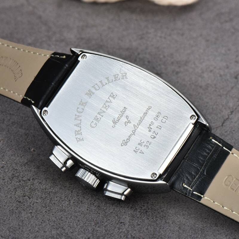 FRANCK MULLER-Tonneau relógio de quartzo masculino, pulseira de couro casual, relógio de pulso luxuoso, estilista